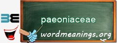 WordMeaning blackboard for paeoniaceae